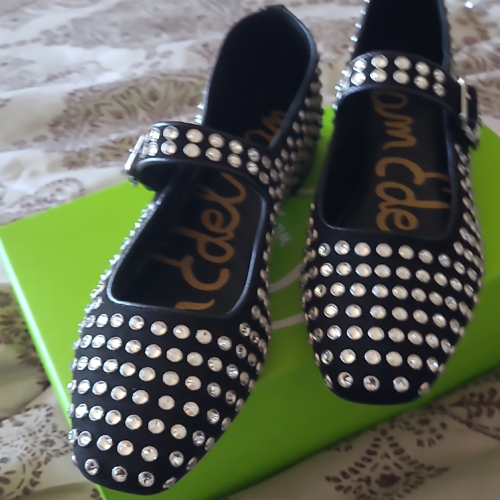 Sam Edelman Black Studded Flats